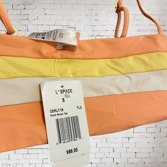 L*Space Orange and Yellow Bikini Retro-Inspired Swimwear S/XS Set - Picture 8 of 8